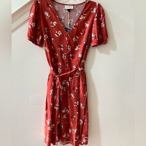 NWT Universal Thread Button Front Floral Midi Dress with Pockets size XS
